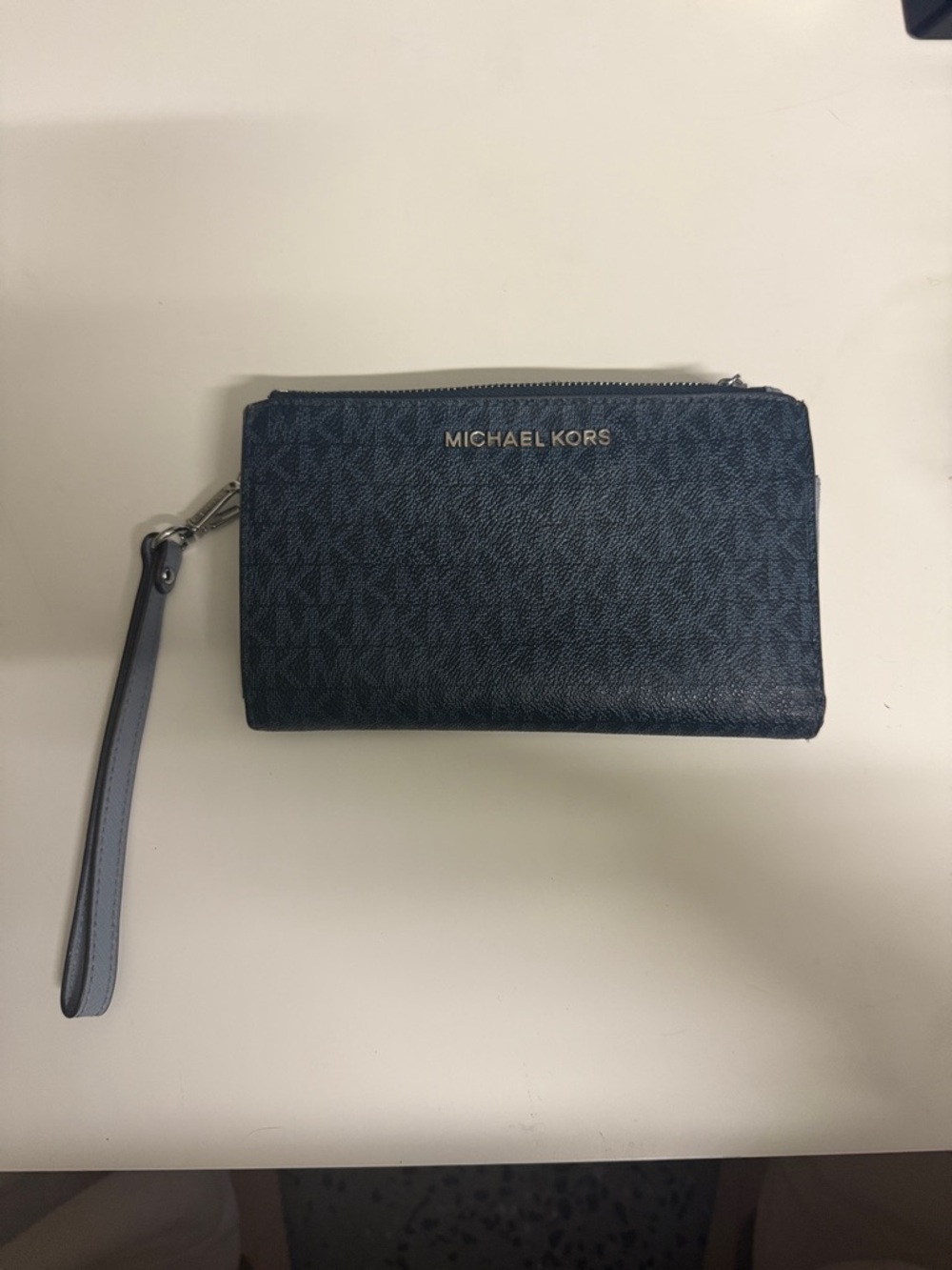 Michael Kors Navy Signature Logo Wristlet